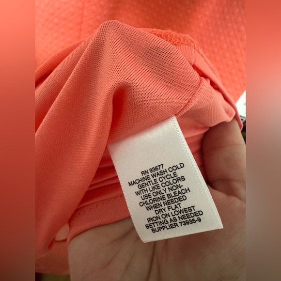 Liz Claiborne Dress XL Sugar Coral Sleeveless Textured Sheath Career Work 11/3 - Picture 7 of 10